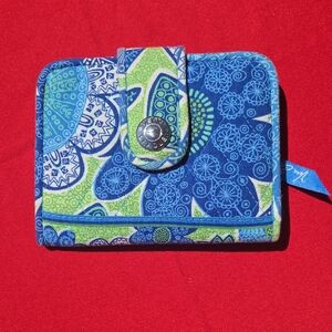 Vera Bradley Blue and Green Patterned Wallet